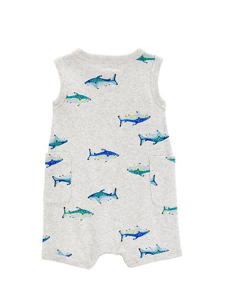 Carters Erkek Bebek Kısa Tulum 1S475110 Gri
