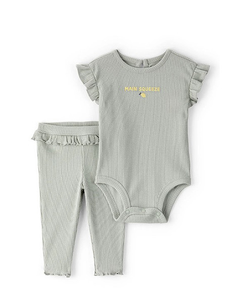 Carters Kız Bebek Body Pantolon Set 1U269710 Yeşil