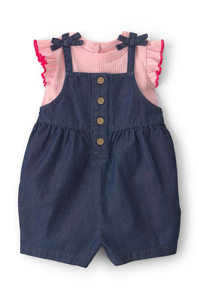 Carters Kız Bebek Salopet Set 1U563510 Mavi