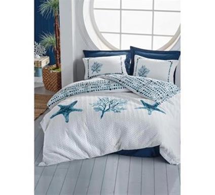 Cotton Box Maritime Nevresim Takımı Tek Kişilik Star Lacivert