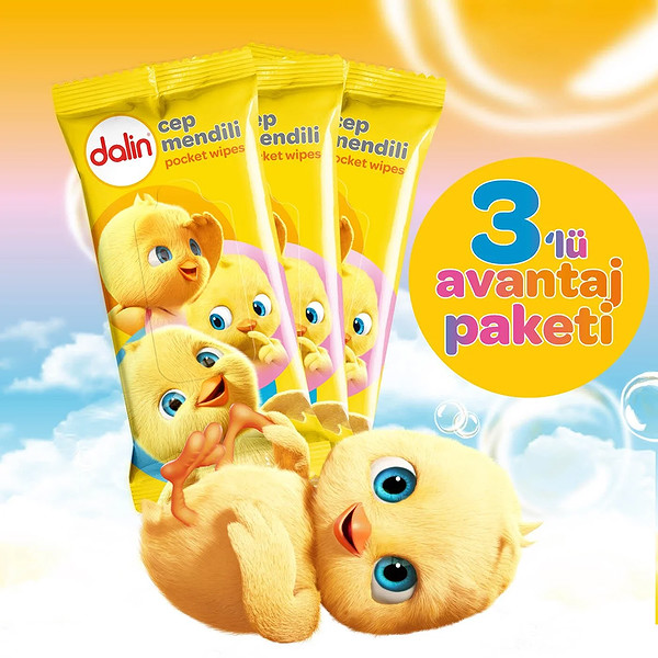Dalin Klasik Islak Cep Mendil 3X15 Adet
