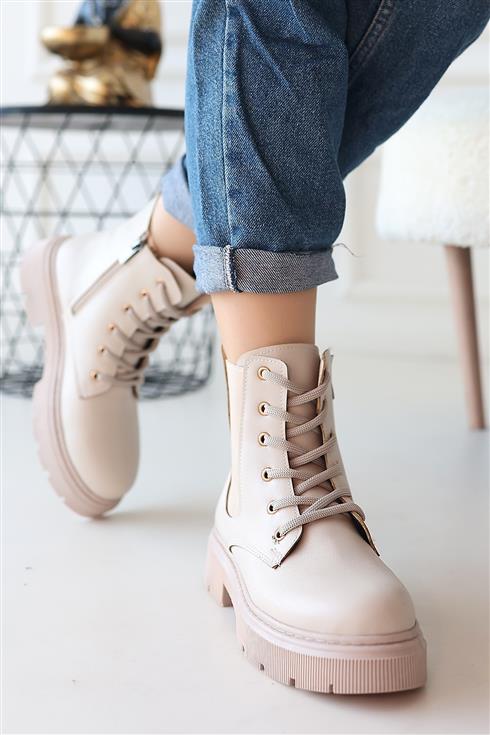 Daum Bej Cilt Bağcıklı Bot