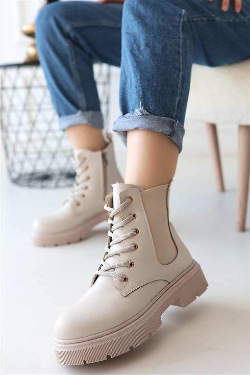 Daum Bej Cilt Bağcıklı Bot