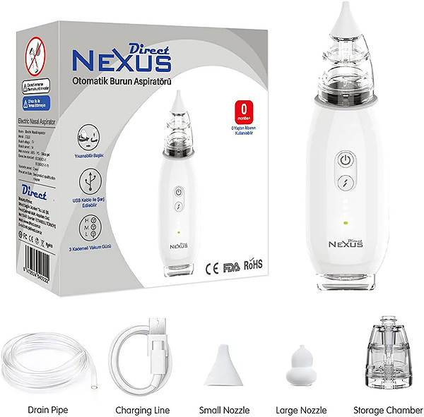 Direct Nexus Acura Elektrikli Burun Aspiratörü Beyaz