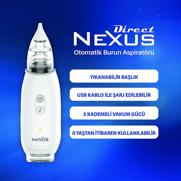 Direct Nexus Acura Elektrikli Burun Aspiratörü Beyaz