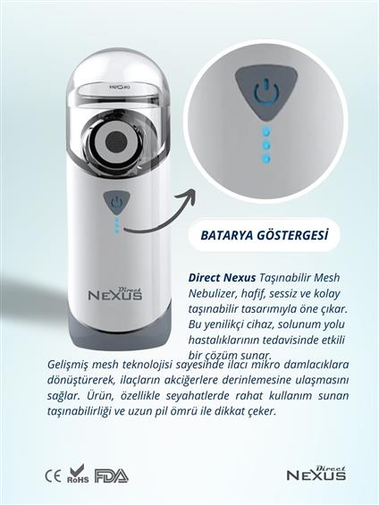 Direct Nexus Taşınabilir Mesh Hava Makinesi Nebulizatör