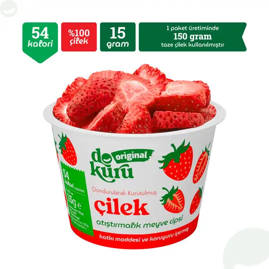 Dokuru Original Çilek Atıştırmalık Meyve Cipsi 15Gr