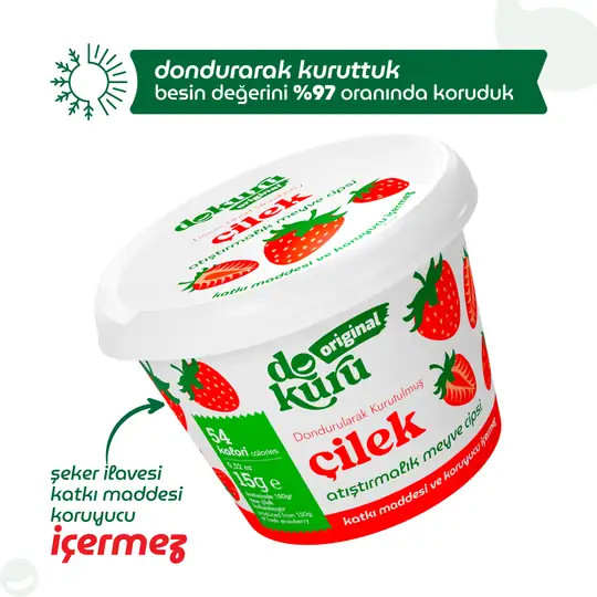 Dokuru Original Çilek Atıştırmalık Meyve Cipsi 15Gr