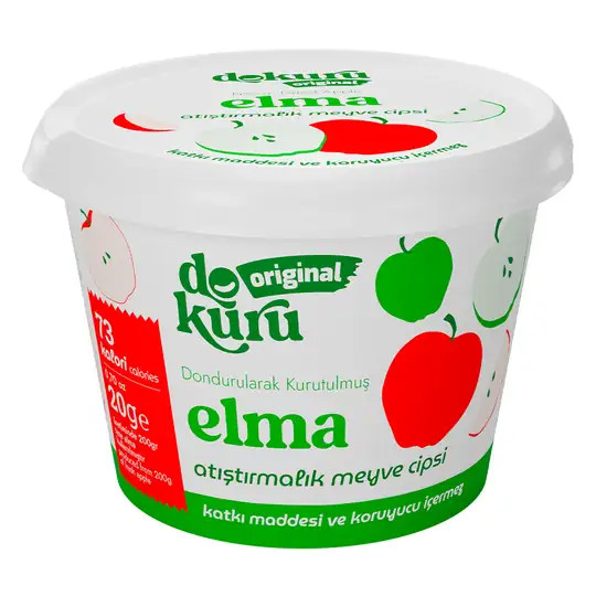 Dokuru Original Elma Atıştırmalık Meyve Cipsi 20Gr