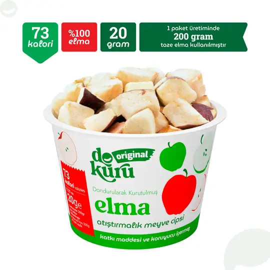 Dokuru Original Elma Atıştırmalık Meyve Cipsi 20Gr