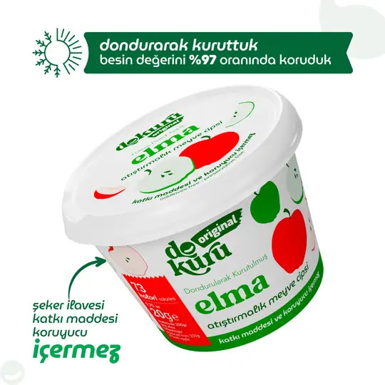 Dokuru Original Elma Atıştırmalık Meyve Cipsi 20Gr