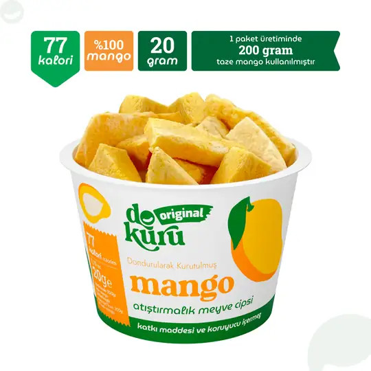 Dokuru Original Mango Atıştırmalık Meyve Cipsi 20Gr