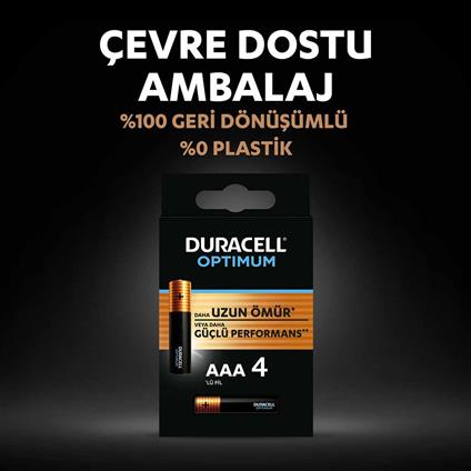 Duracell 4'Lü Optimum Aaa Kalem Pil