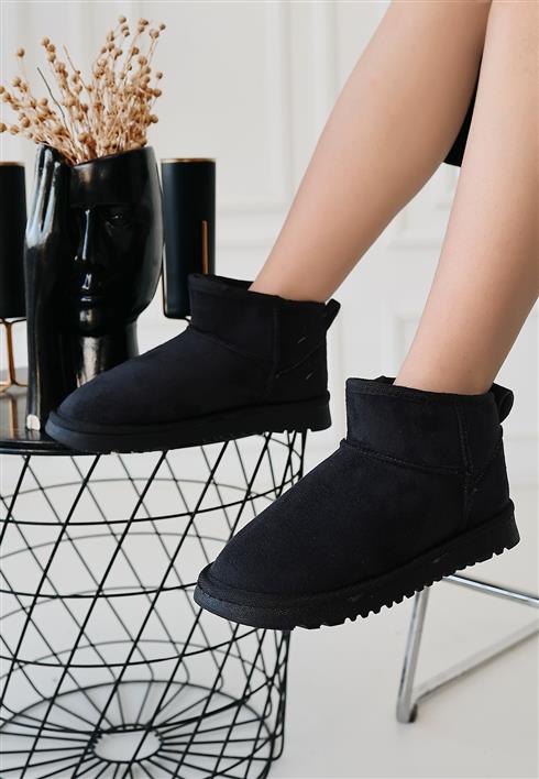 Elsa Siyah Süet Bot