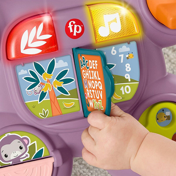 Fisher Price Sesli Ve Işıklı Benimle Öğren Mor Maymun Yürüteç Jgw94