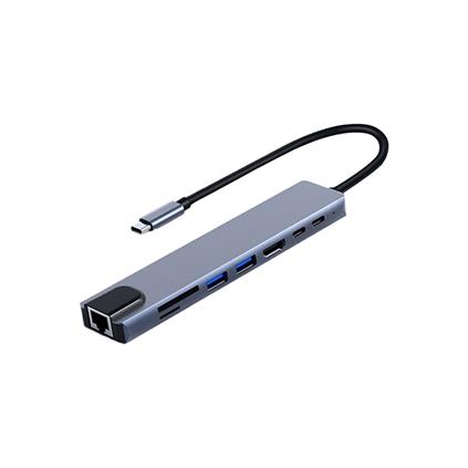 Frısby FA-7682C Type-C - 8 İn1 RJ45+TF/SD+Hdmı+Usb*2+Type-C+PD