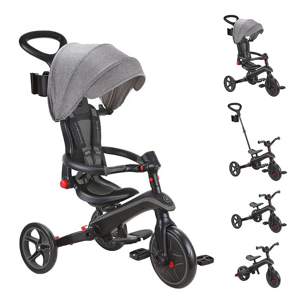 Globber Explorer 4İn1 Katlanabilir Bisiklet Siyah Gri