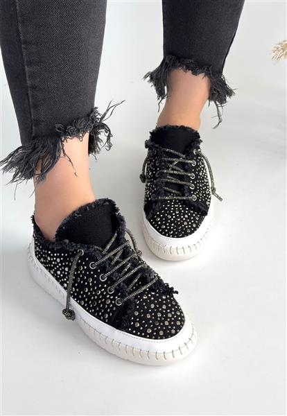 Guji Siyah Kot Bağcıklı Spor Ayakkabı