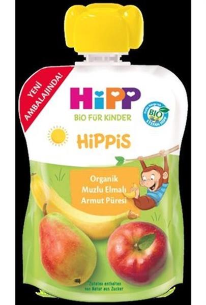 Hipp Organik Muzlu Elmalı Armutlu Meyve Püresi 100 Gr