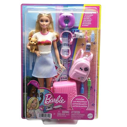 Hjy18 Barbie Seyahatte Bebeği Ve Aksesuarları