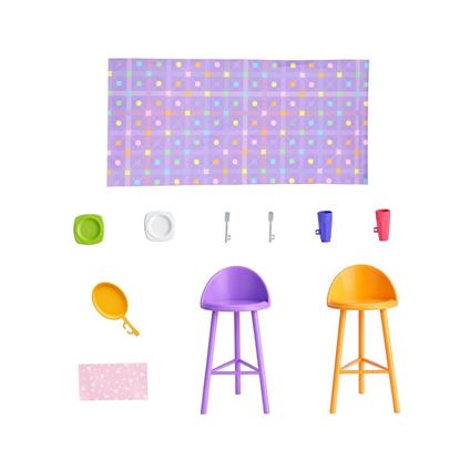 Hrj77 Barbienin Yeni Portatif Evi 2024 (Sarı Saçlı Bebek Dahil)