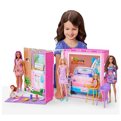 Hrj77 Barbienin Yeni Portatif Evi 2024 (Sarı Saçlı Bebek Dahil)