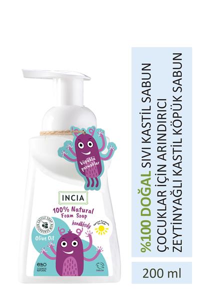 İncia Doğal Çocuklar İçin Zeytinyağlı Köpük Sabun 200 Ml