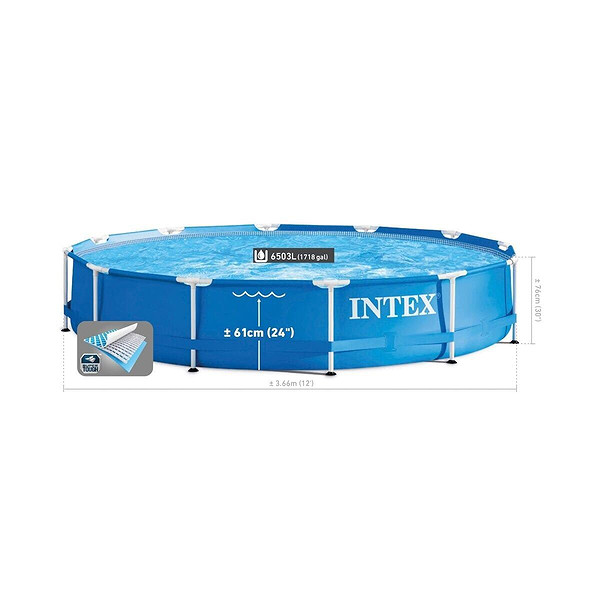 Intex Metal Frame Havuz 366X76 Cm Yuvarlak Aile Havuzu