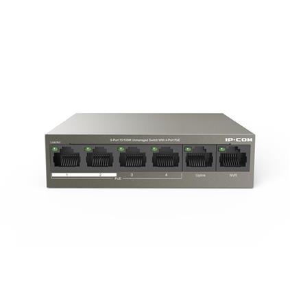 IP-Com F1106P-4-63W 4 Port 10/100+2X10/100 Uplınk Metal Kasa 58W Poe Swıtch