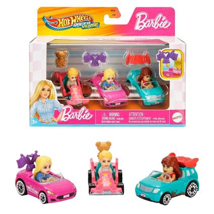 Jdg45 Hot Wheels Racerverse Barbie 3 Lü Araba Seti