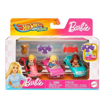 Jdg45 Hot Wheels Racerverse Barbie 3 Lü Araba Seti