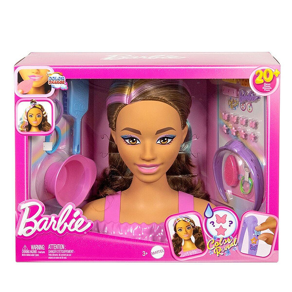 Jfg82 Barbie Saç Tasarımı Büstü - Kahverengi Saçlı