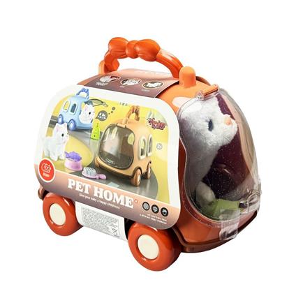 Jnd-6801 Taşıma Araba Çantalı Hareketli Pilli Kedi Set -Vardem Oyuncak