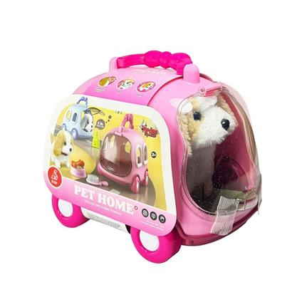 Jnd-6802 Taşıma Araba Çantalı Hareketli Pilli Köpek Set -Vardem Oyuncak