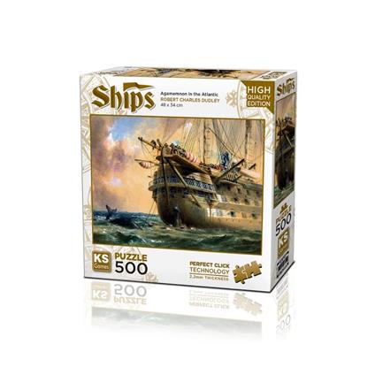 20050 Hms Agamemnon İn Atlantic 500 Parça Puzzle -KS Puzzle