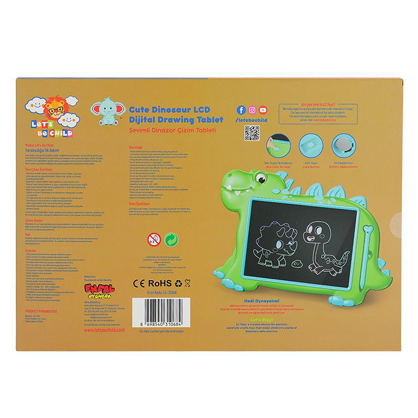 LC-31068 Sevimli Dinazor  Çizim Tableti 10 İnç