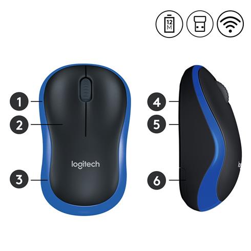 Logıtech M185 Kablosuz Usb Mouse Mavi 910-002236