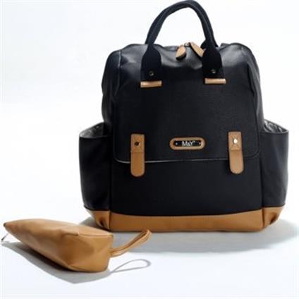 M&Y Holifera Deri Anne Bebek Bakım Sırt Çantası 7260 Siyah