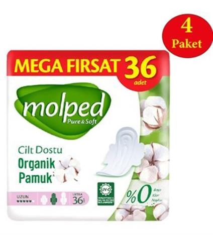 Molped Pure & Soft Hijyenik Ped Uzun 36'Lı