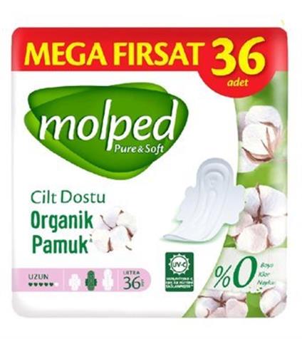 Molped Pure & Soft Hijyenik Ped Uzun 36'Lı