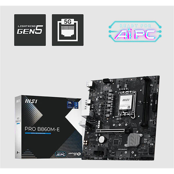 Msı Pro B860M-E Ddr5 9066Mhz 1Xhdmı 1Xdp 2XM.2 Usb Matx 1851P(Intel Ultra Processors Serıes 2)