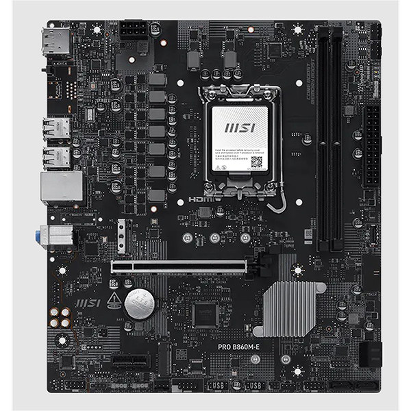 Msı Pro B860M-E Ddr5 9066Mhz 1Xhdmı 1Xdp 2XM.2 Usb Matx 1851P(Intel Ultra Processors Serıes 2)