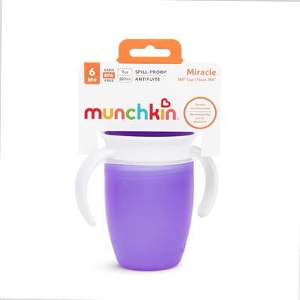 Munchkin Mucize 360° Alıştırma Bardağı 6 Ay+ 207 Ml Mor