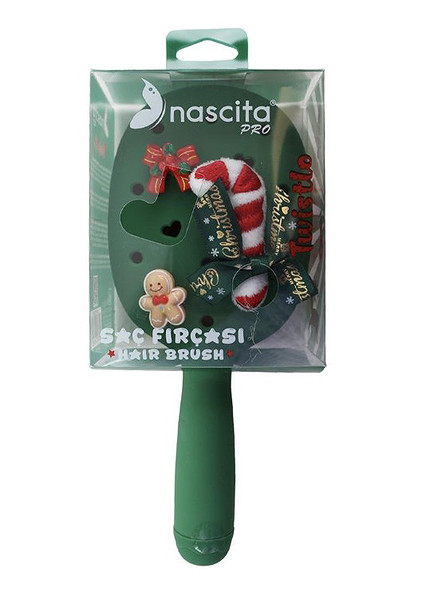 Nascita Twistlo Yılbaşı Temalı Saç Fırçası 75 Yeşil