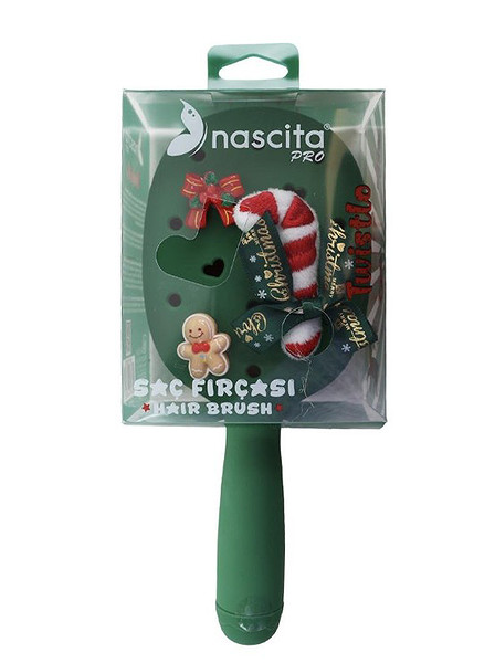 Nascita Twistlo Yılbaşı Temalı Saç Fırçası Yeşil