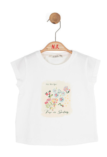 NK Smiling Tshirt 31600 Ekru Mavi