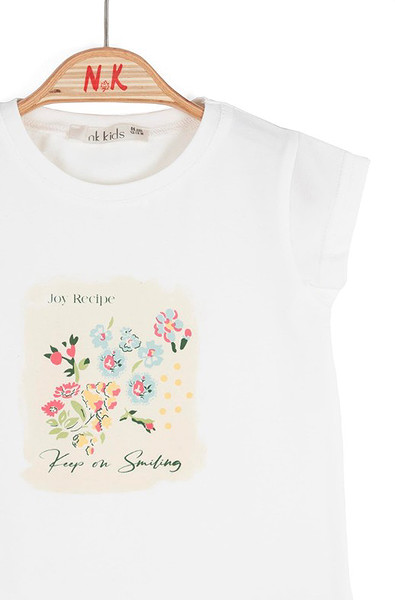 NK Smiling Tshirt 31600 Ekru Mavi