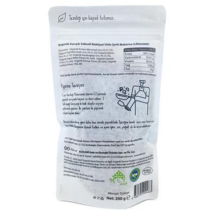 OG Natural Organik Karışık Sebzeli Bakliyat Unlu Şerit Makarna Linguine 200 Gr