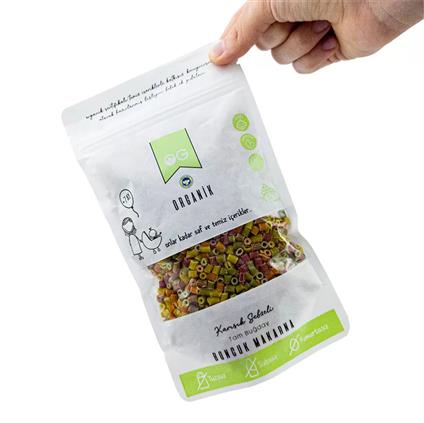 OG Natural Organik Karışık Sebzeli Tam Buğday Boncuk Makarna 200 Gr