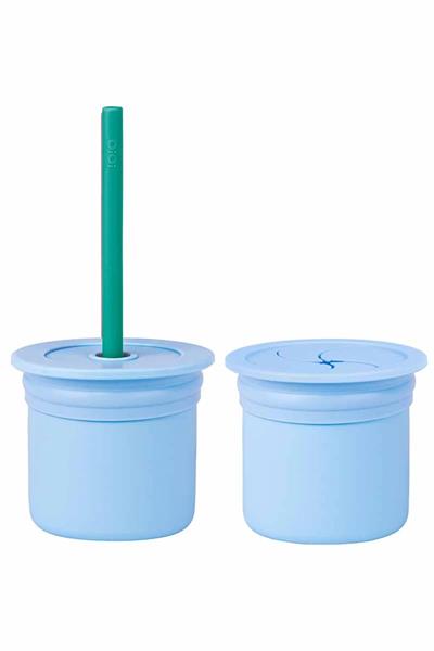 Oioi Ham+Hüp Pipetli Silikon Bardak Seti Mineral Blue / Aqua Green